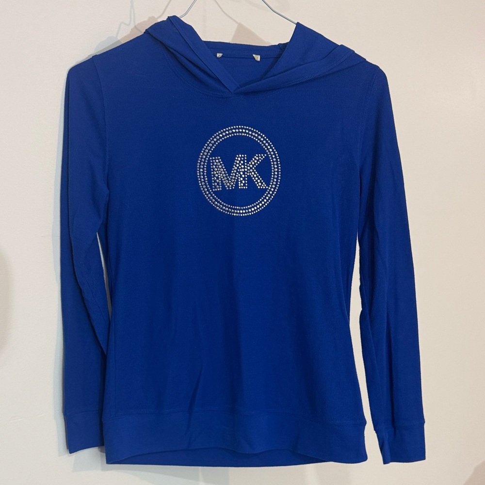 Michael Kors Royal Blue Logo Hoodie Size SM